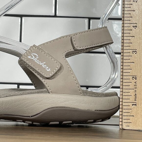 Skechers Reggae Slim Takes Two Womens Size 9 Shoes Taupe Strappy Comfort Sandals - Picture 9 of 14